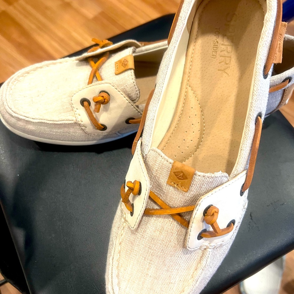Sperry Top-Sider, Linen-Oat, leather upper,  size 10, medium width